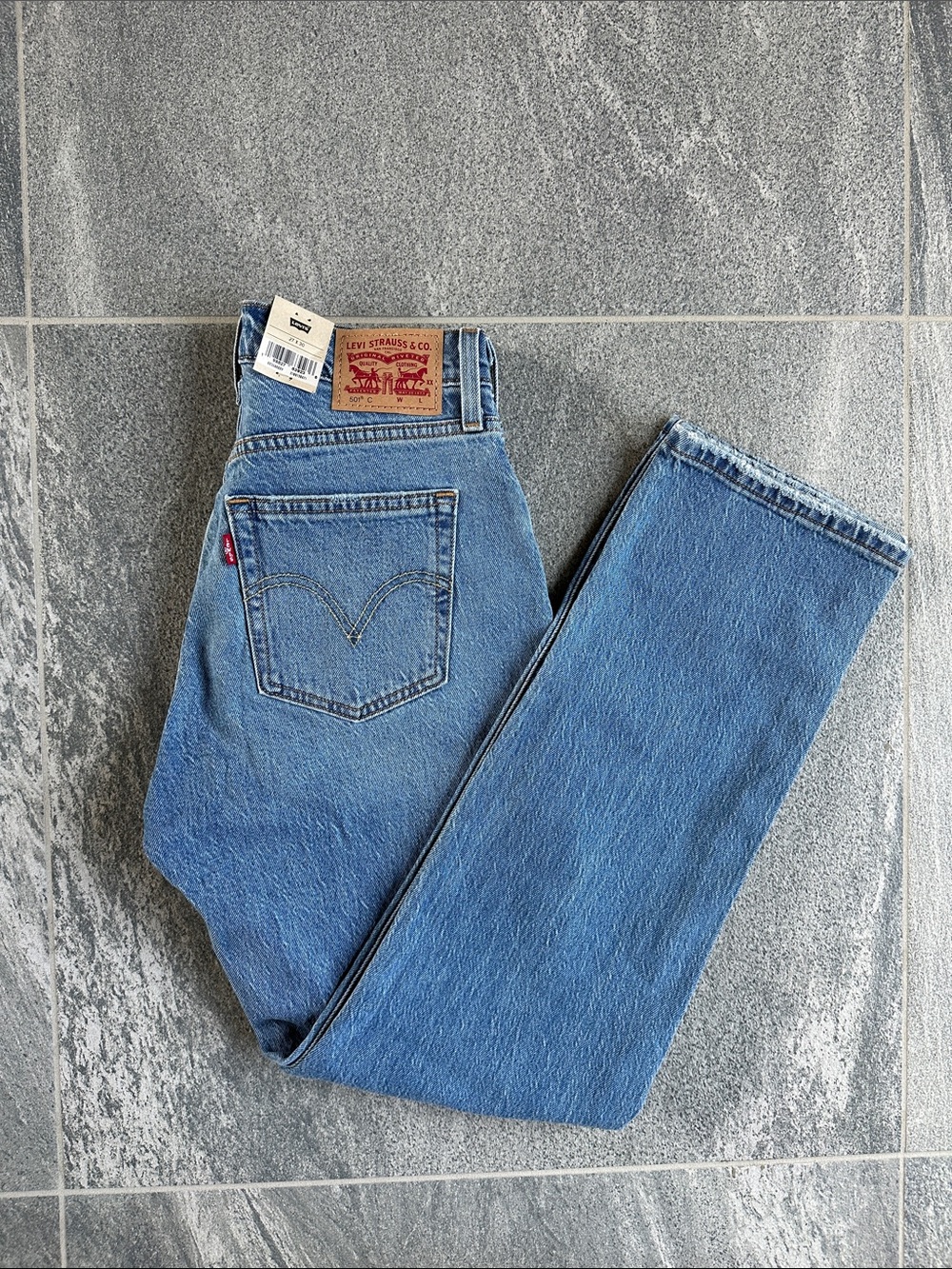 NWT Levi’s 501 Curve Jeans 27x30 High Rise Straight Leg Button Fly Stretch Denim - Picture 14 of 14